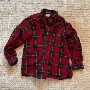 Men’s LL Bean Red Traditional Fit Flannel M-Reg